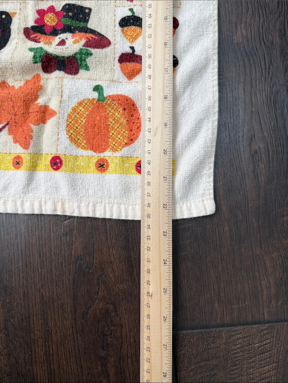 VTG Autumn Patchwork Harvest Printed Kitchen Towel - Fall Decor 14x23